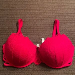 VS PINK red lace push up bra, 36 DD